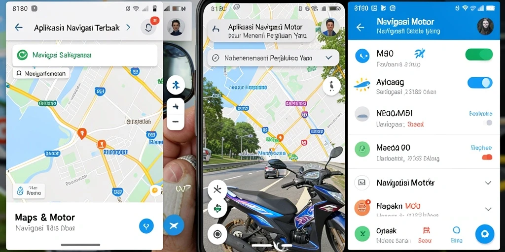 Antarmuka aplikasi 8180 menampilkan peta interaktif untuk navigasi motor.