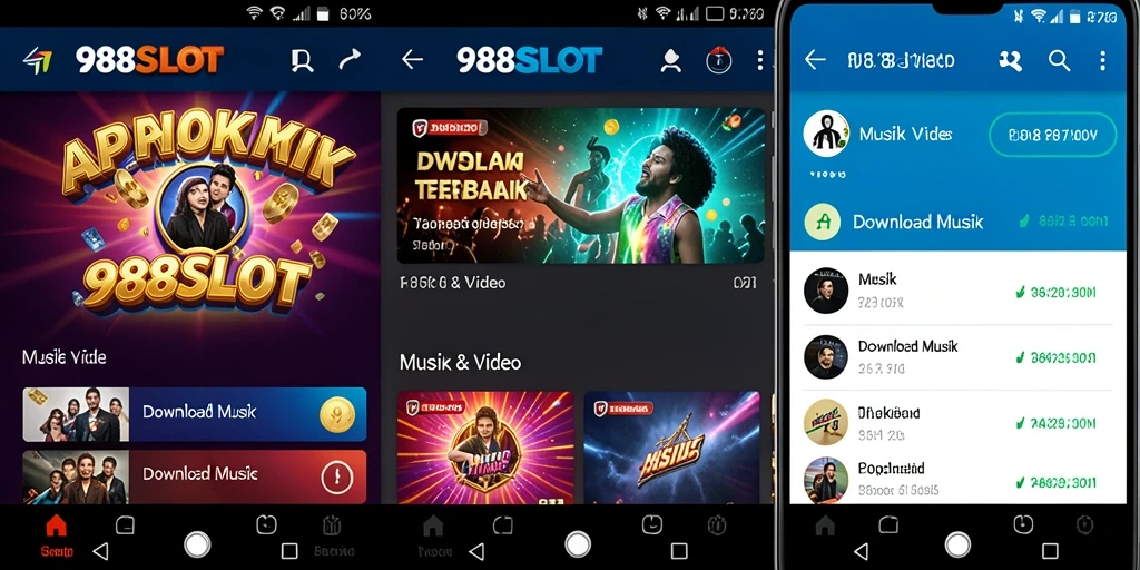 Antarmuka aplikasi Download Musik 988SLOT yang intuitif dan menarik.