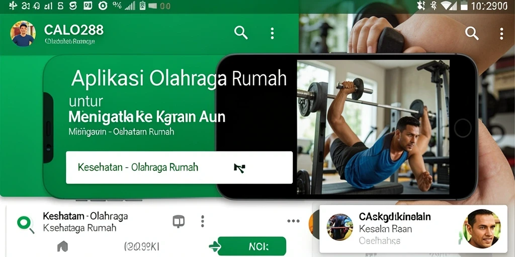 Tampilan antarmuka pengguna aplikasi Olahraga Rumah CALO288.