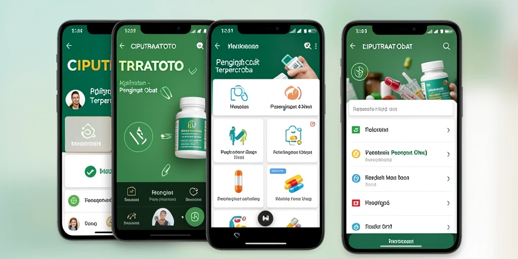 Antarmuka aplikasi CIPUTRATOTO dengan fitur pengingat obat.