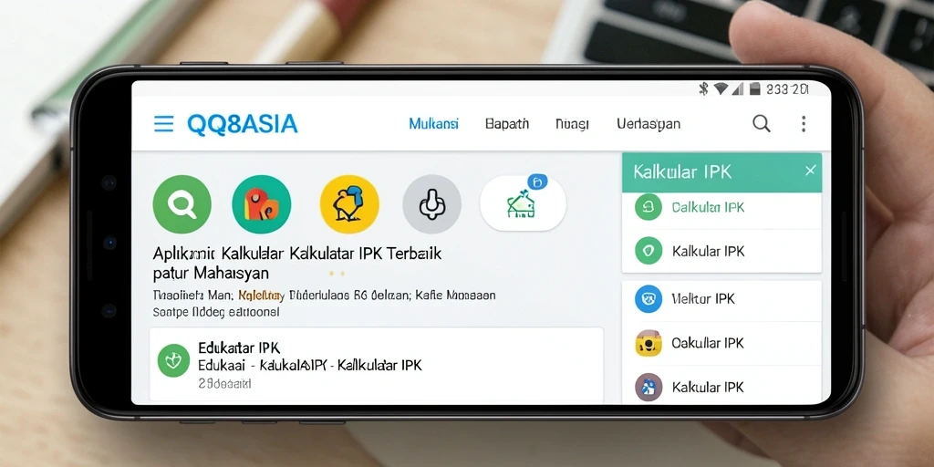 Tampilan antarmuka aplikasi Kalkulator IPK QQ88ASIA yang sederhana dan efisien.