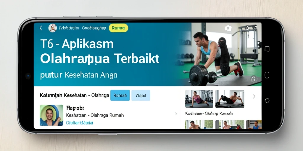 Screenshot aplikasi T6 yang menunjukkan antarmuka latihan Olahraga Rumah.