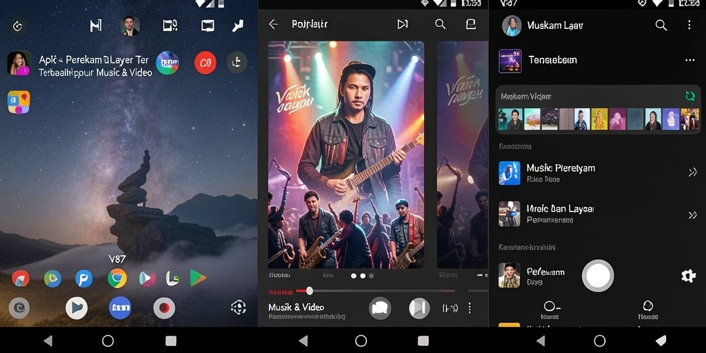 Antarmuka V87 menunjukkan fitur perekam layar yang intuitif dan mudah digunakan.