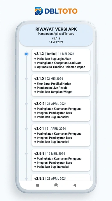 Riwayat Versi Terbaru Aplikasi dbltoto